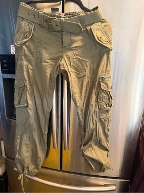 Alpha Industries Olive Green Cargo Pants with Belt